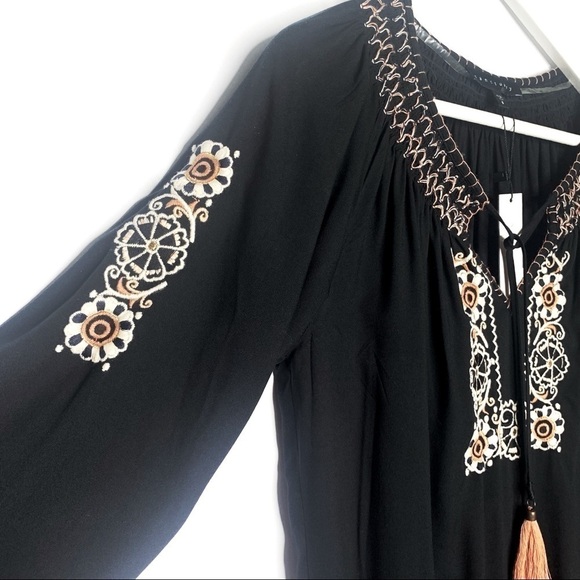 NWT Sanctuary Dress Black Freya Smocked long sleeve bohemian casual  Small - Picture 5 of 16